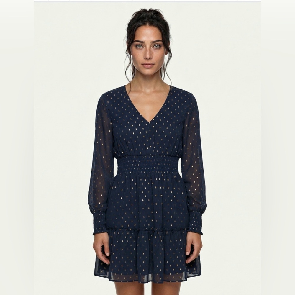 Taylor Party Dress Black with Gold Accent Threading